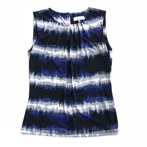 Calvin Klein fun print sleeveless tank blouse, xs
